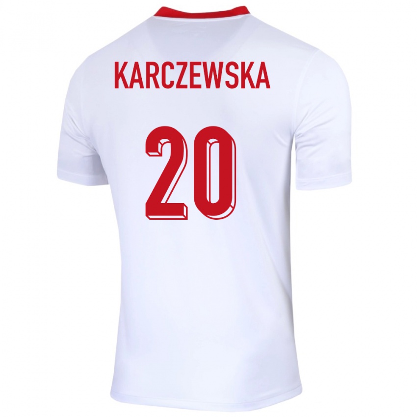 Heren Polen Nikola Karczewska #20 Wit Thuisshirt Thuistenue 24-26 T-Shirt