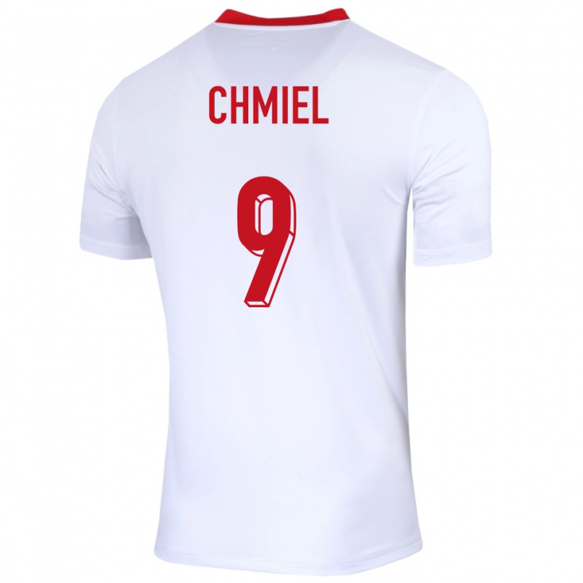 Heren Polen George Chmiel #9 Wit Thuisshirt Thuistenue 24-26 T-Shirt