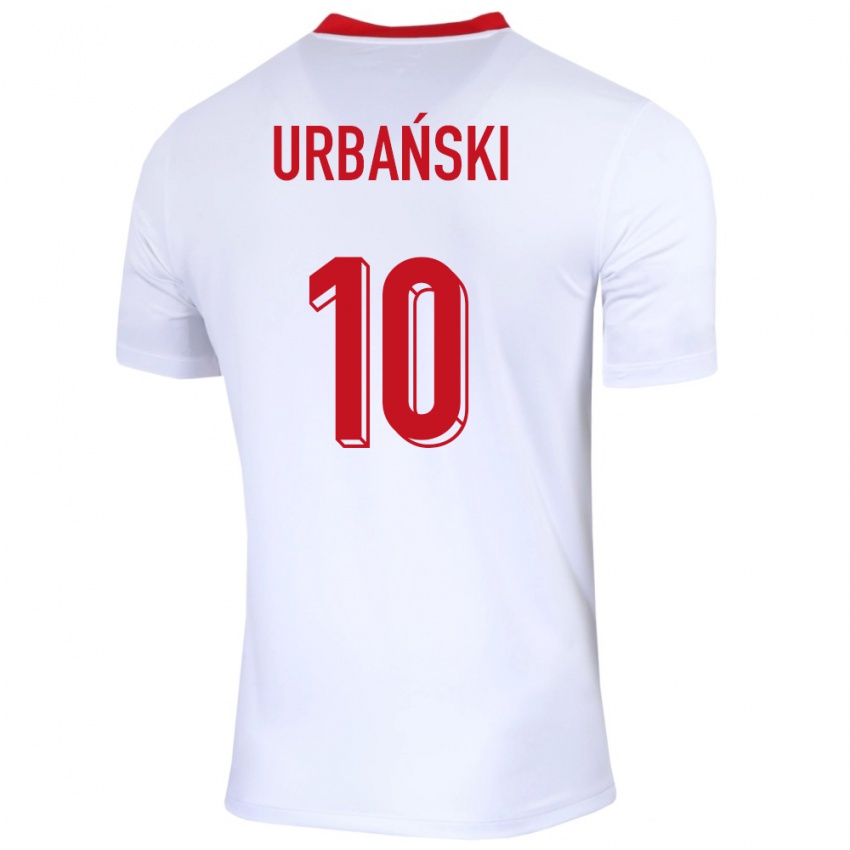 Heren Polen Kacper Urbanski #10 Wit Thuisshirt Thuistenue 24-26 T-Shirt