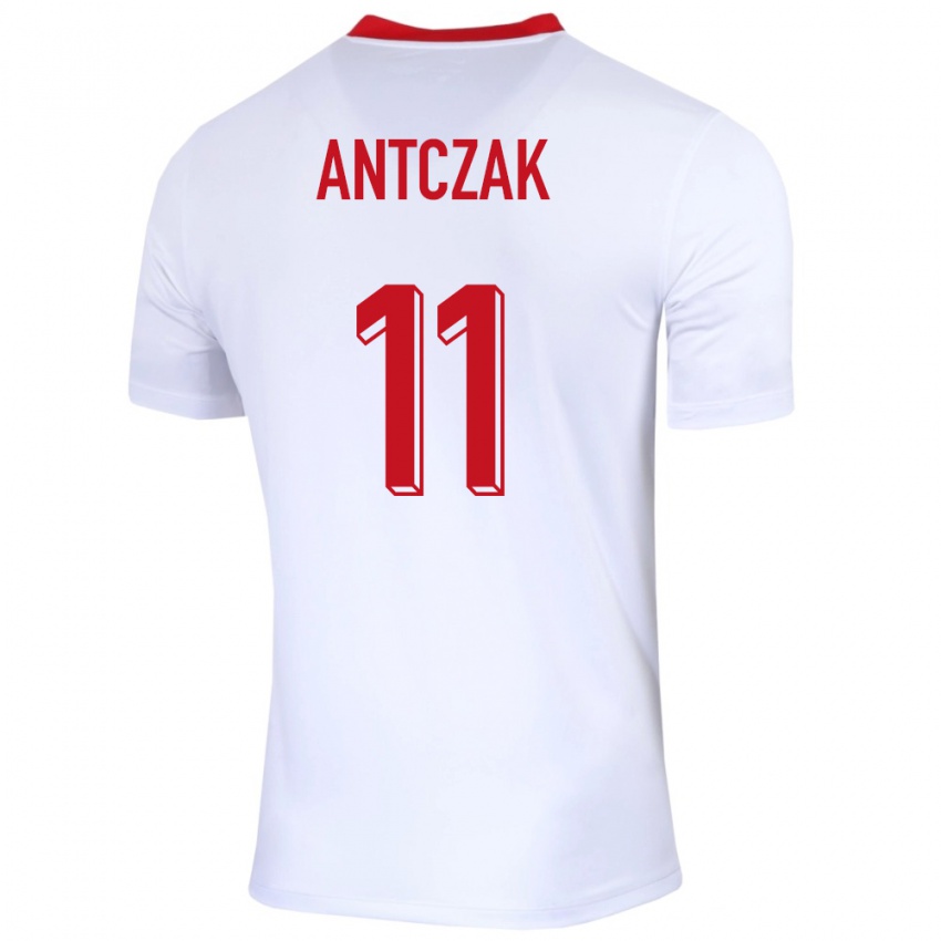 Heren Polen Jakub Antczak #11 Wit Thuisshirt Thuistenue 24-26 T-Shirt