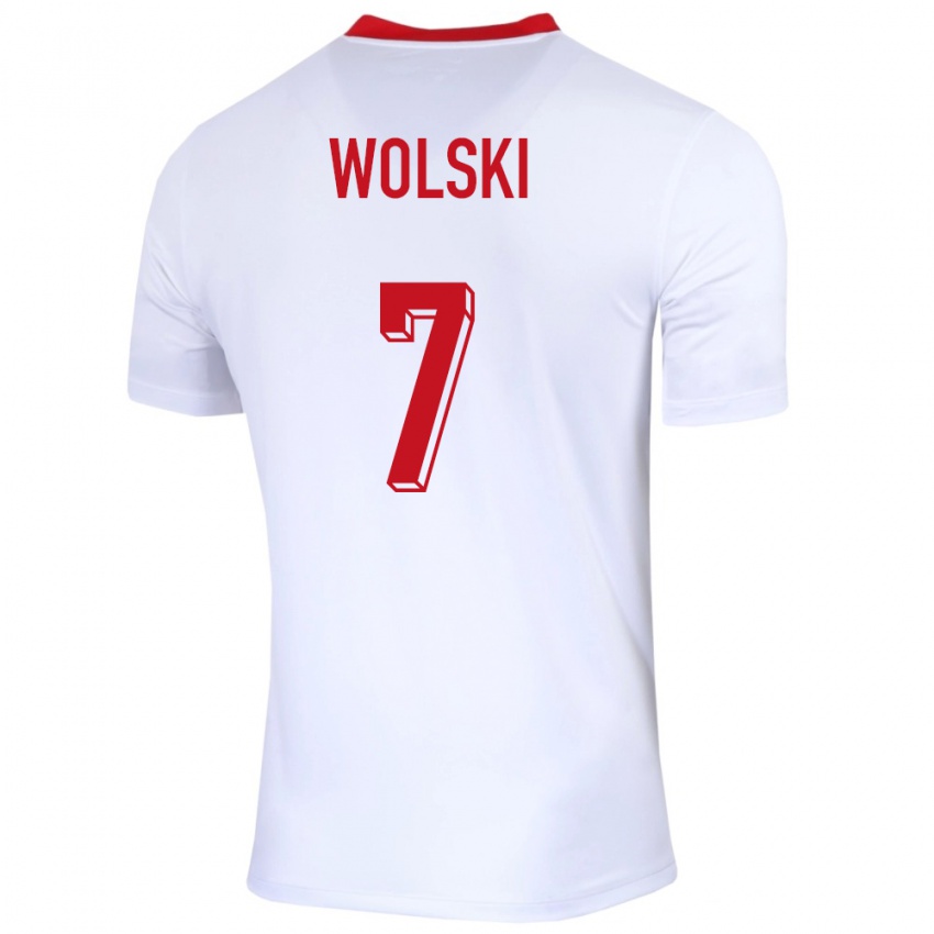 Heren Polen Filip Wolski #7 Wit Thuisshirt Thuistenue 24-26 T-Shirt