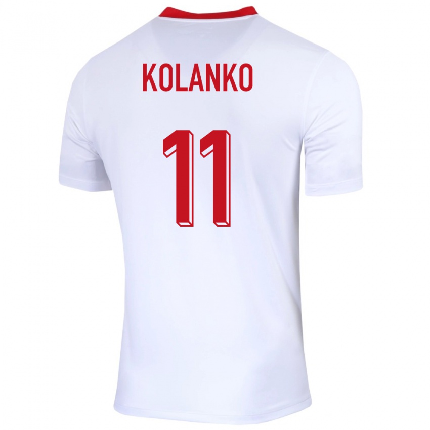 Heren Polen Krzysztof Kolanko #11 Wit Thuisshirt Thuistenue 24-26 T-Shirt