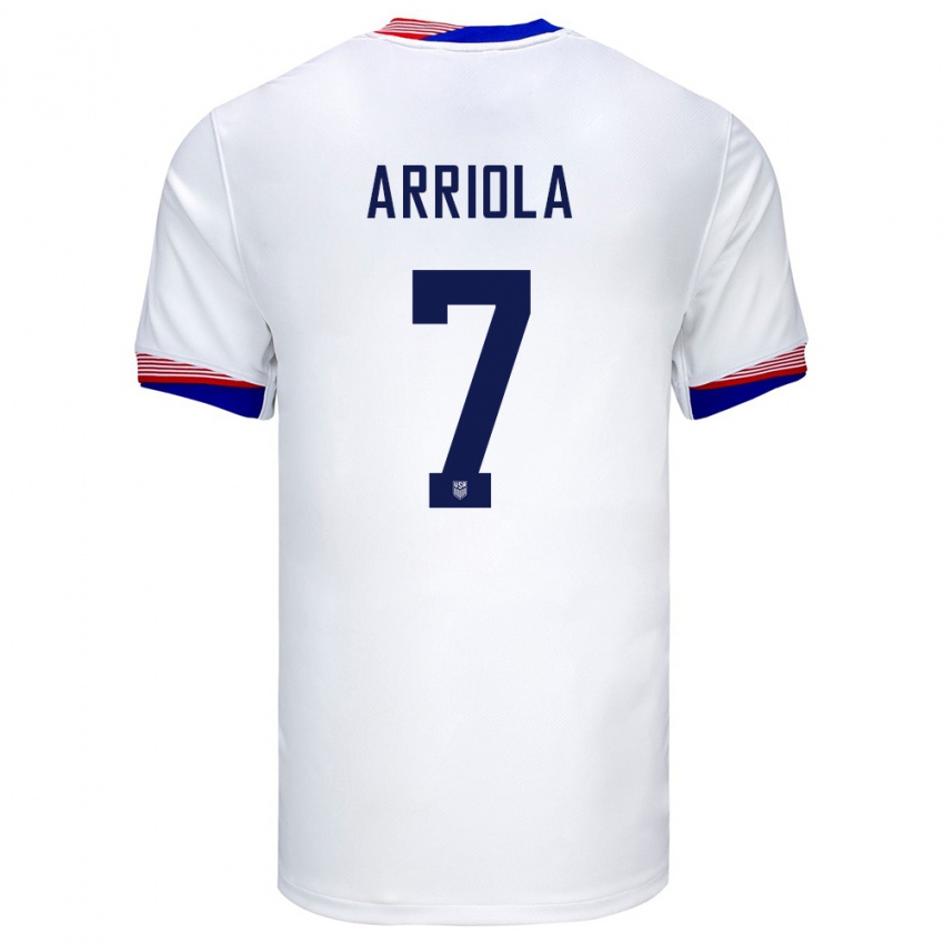 Heren Verenigde Staten Paul Arriola #7 Wit Thuisshirt Thuistenue 24-26 T-Shirt