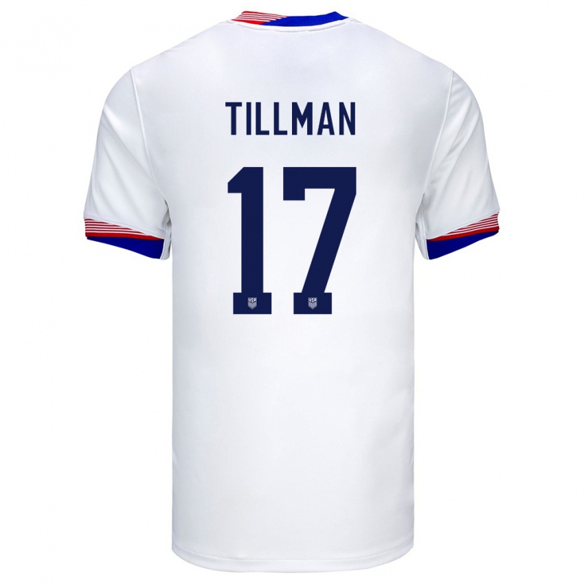 Heren Verenigde Staten Malik Tillman #17 Wit Thuisshirt Thuistenue 24-26 T-Shirt