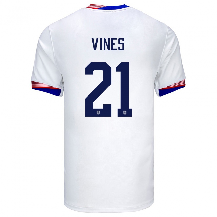 Heren Verenigde Staten Sam Vines #21 Wit Thuisshirt Thuistenue 24-26 T-Shirt