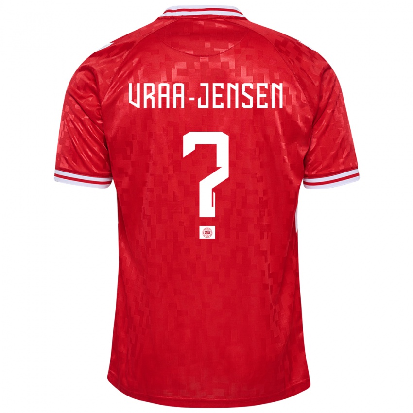 Heren Denemarken Ludwig Vraa-Jensen #0 Rood Thuisshirt Thuistenue 24-26 T-Shirt
