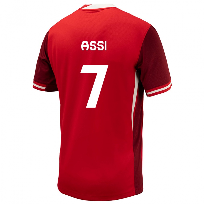 Heren Canada Jean Aniel Assi #7 Rood Thuisshirt Thuistenue 24-26 T-Shirt