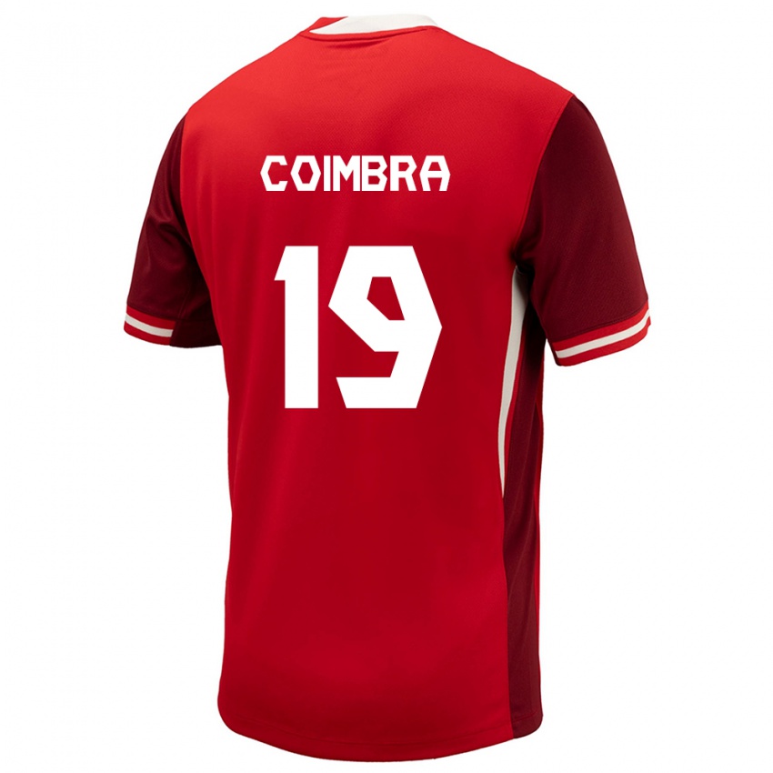 Heren Canada Tiago Coimbra #19 Rood Thuisshirt Thuistenue 24-26 T-Shirt