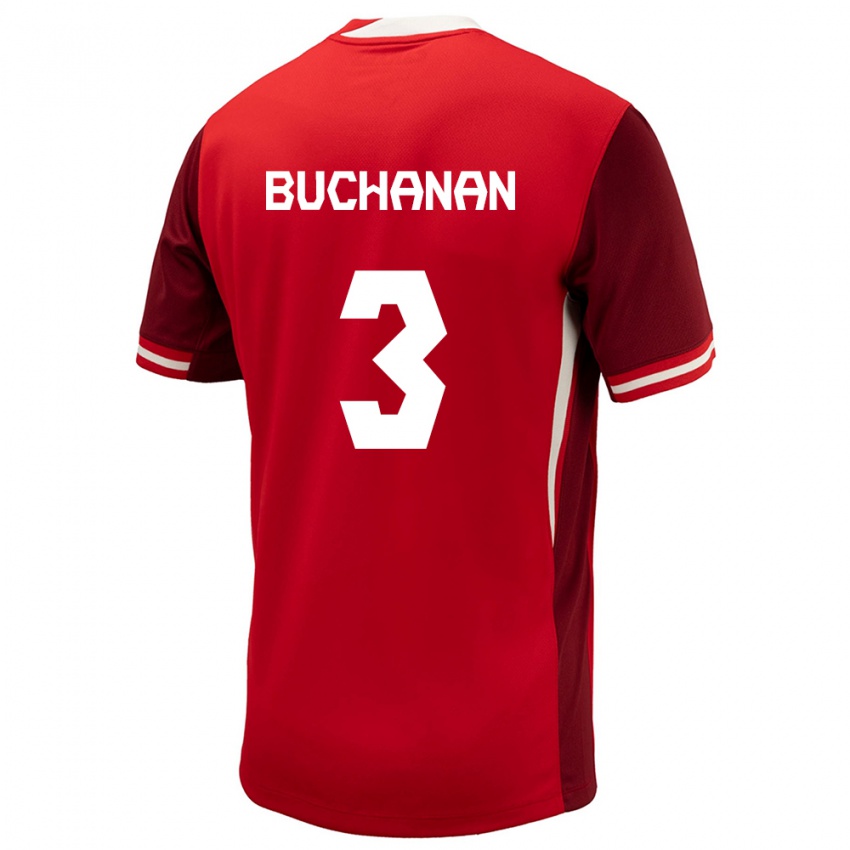 Heren Canada Kadeisha Buchanan #3 Rood Thuisshirt Thuistenue 24-26 T-Shirt