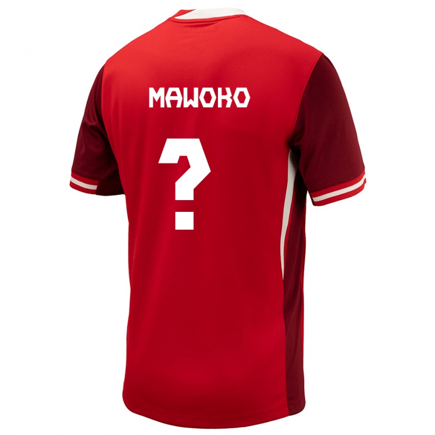 Heren Canada Kundai Mawoko #0 Rood Thuisshirt Thuistenue 24-26 T-Shirt