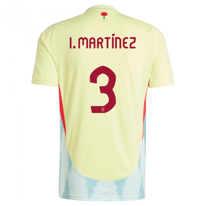 Heren Spanje Inigo Martinez #3 Geel Uitshirt Uittenue 24-26 T-Shirt