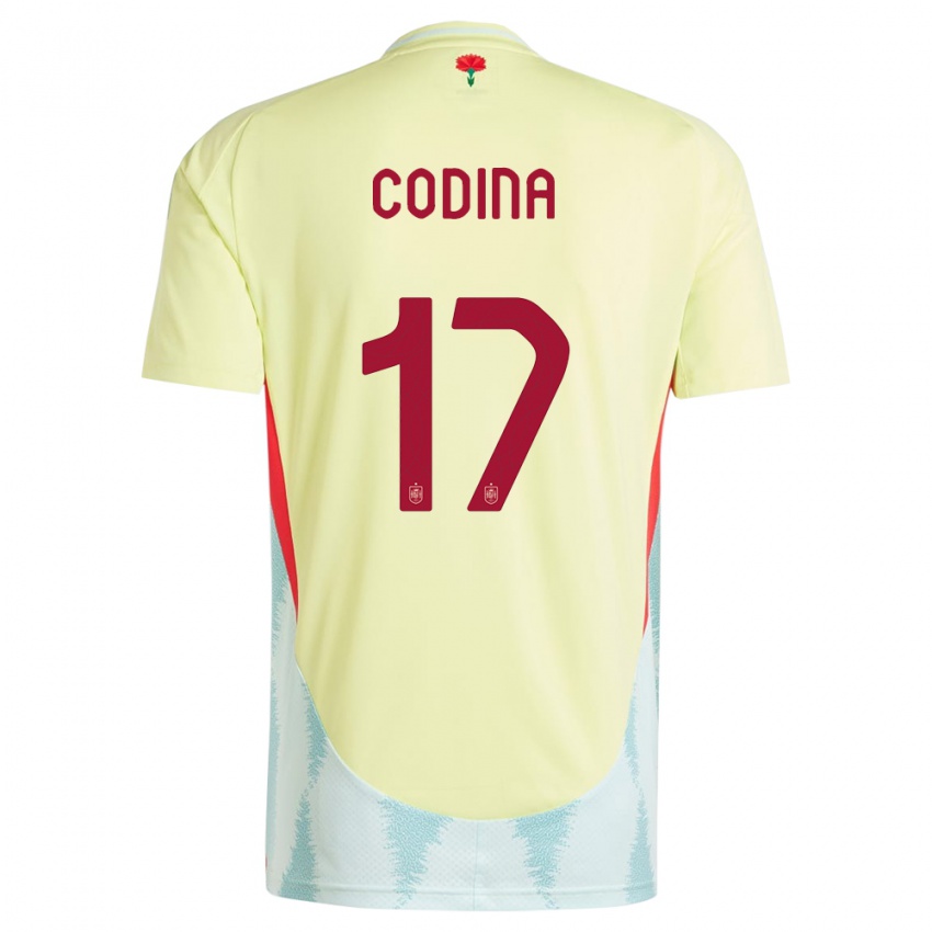 Heren Spanje Laia Codina #17 Geel Uitshirt Uittenue 24-26 T-Shirt