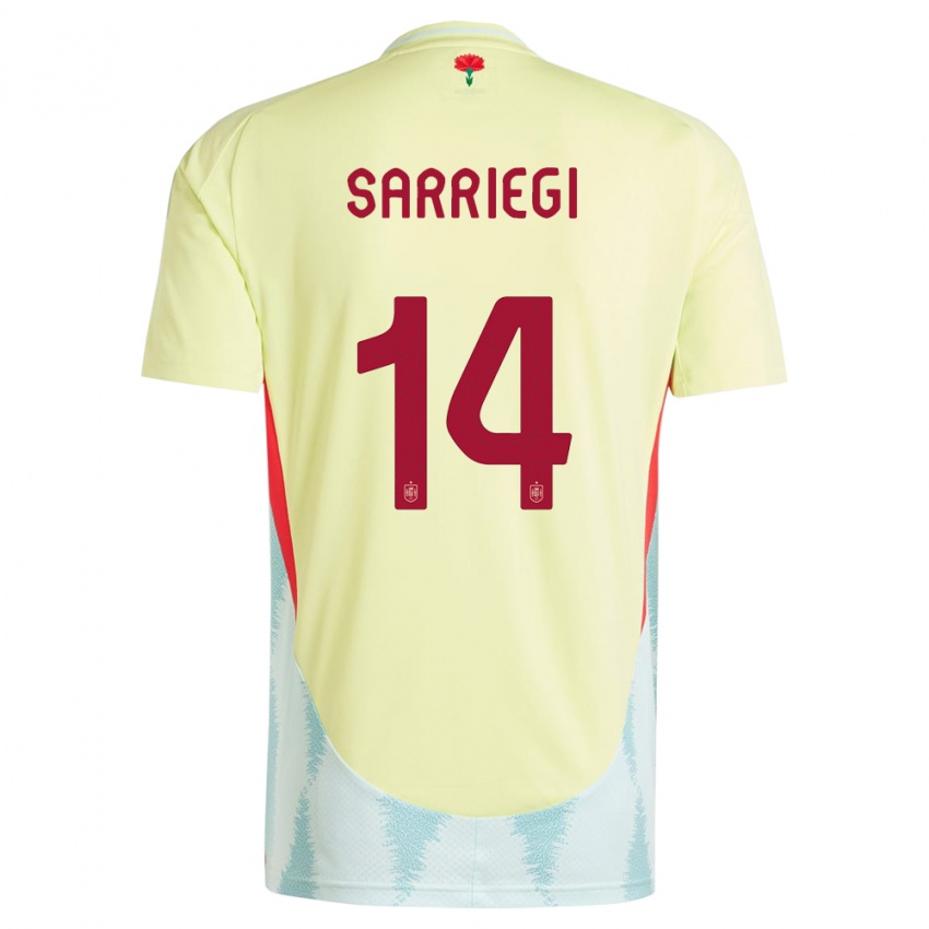 Heren Spanje Amaiur Sarriegi #14 Geel Uitshirt Uittenue 24-26 T-Shirt