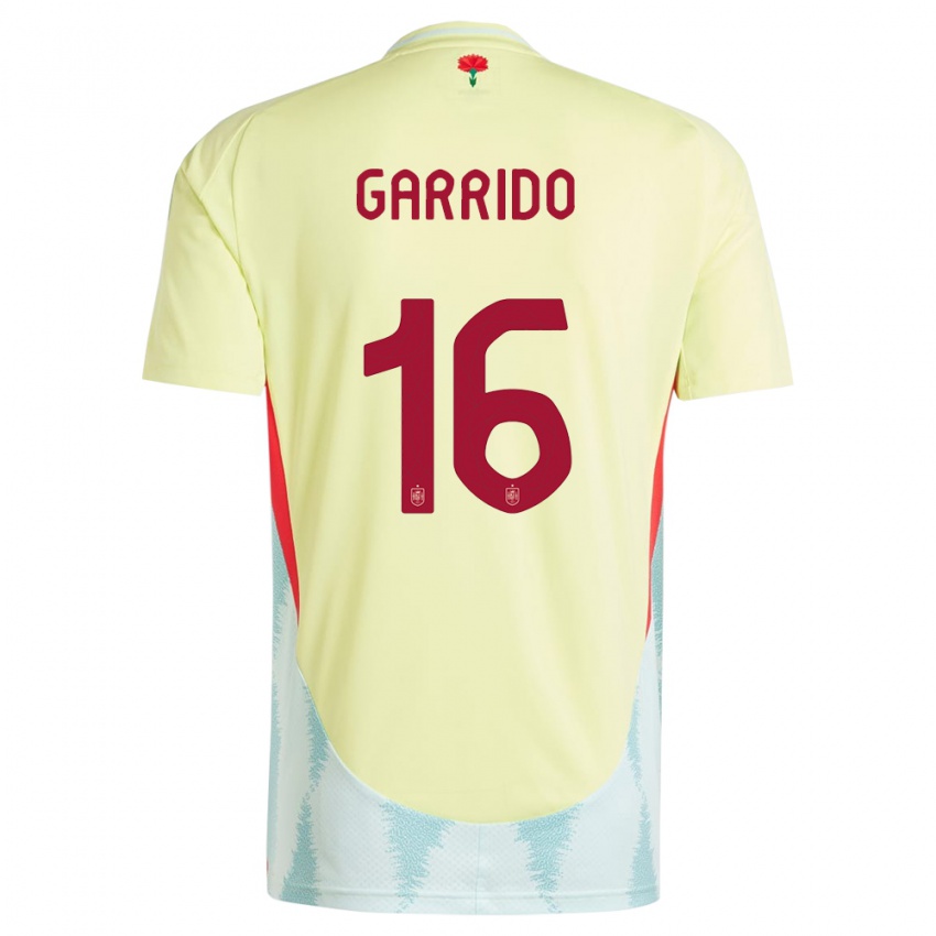 Heren Spanje Aleix Garrido #16 Geel Uitshirt Uittenue 24-26 T-Shirt