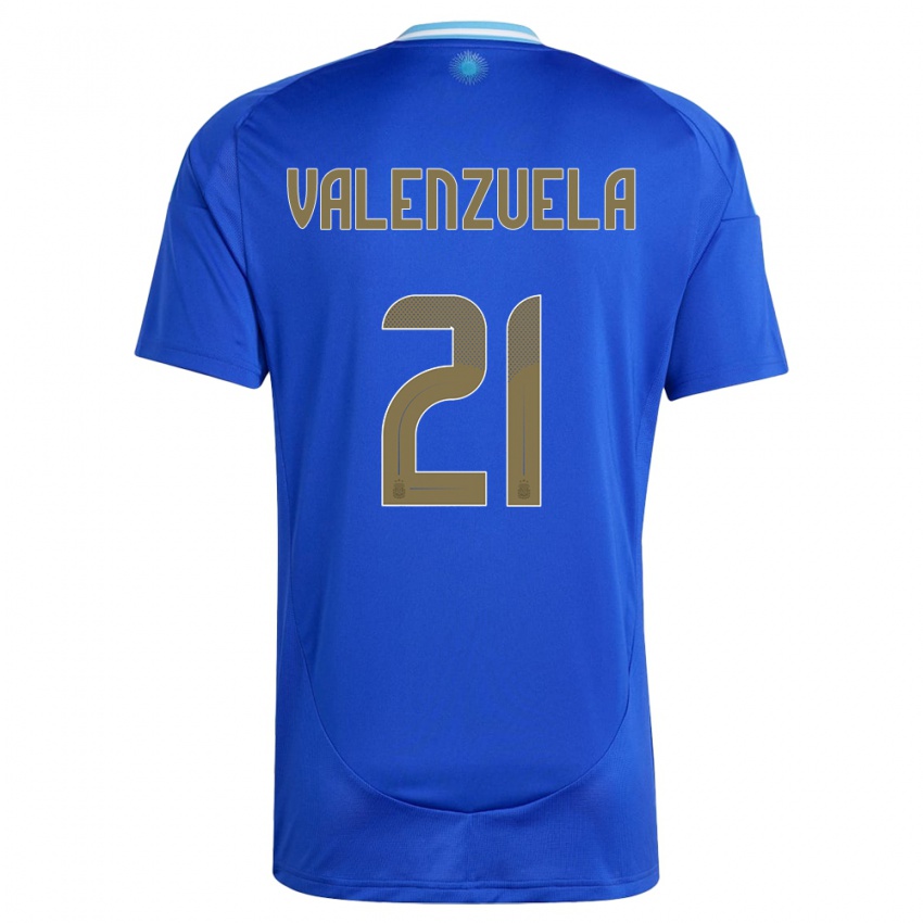 Heren Argentinië Fernando Valenzuela #21 Blauw Uitshirt Uittenue 24-26 T-Shirt