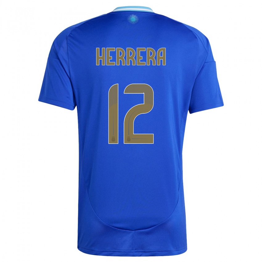 Heren Argentinië Franco Herrera #12 Blauw Uitshirt Uittenue 24-26 T-Shirt
