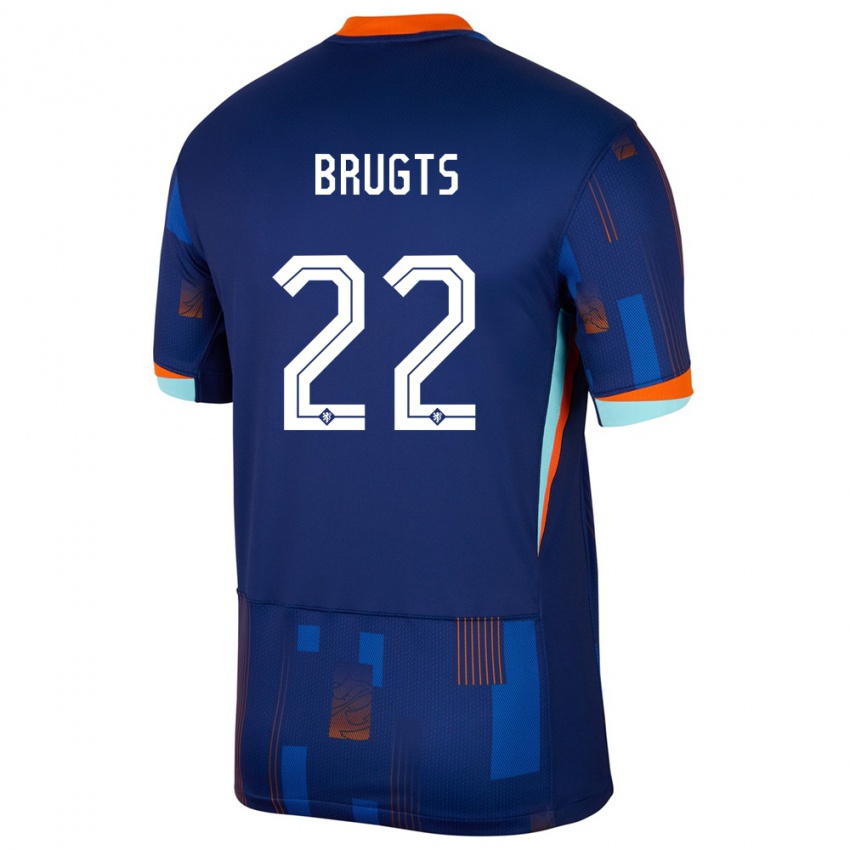 Heren Nederland Esmee Brugts #22 Blauw Uitshirt Uittenue 24-26 T-Shirt