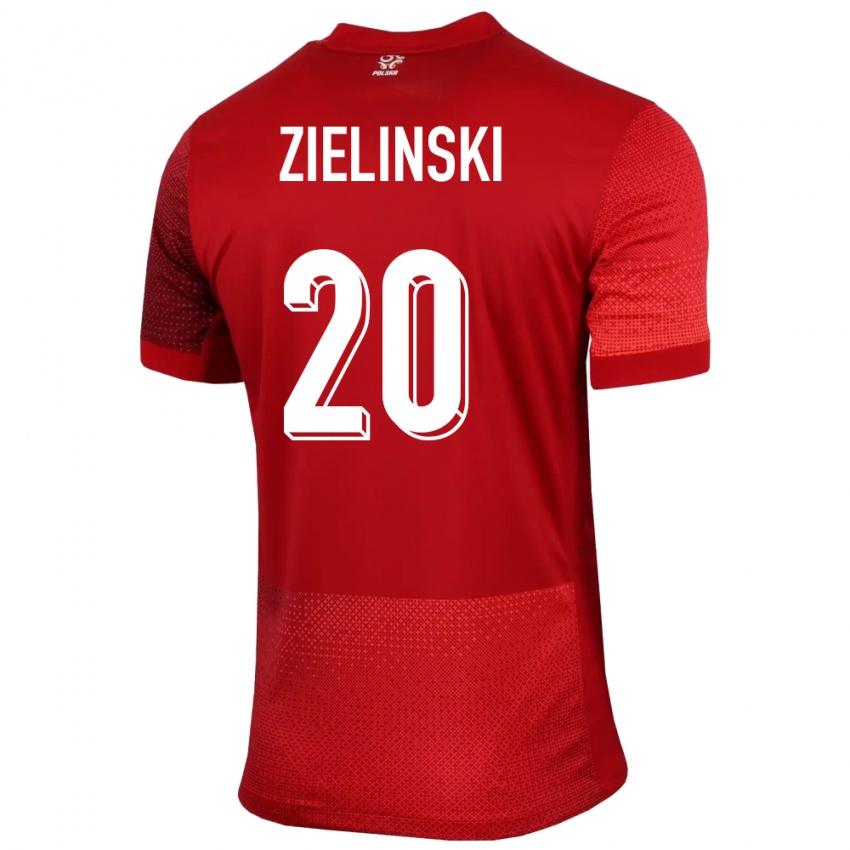 Heren Polen Piotr Zielinski #20 Rood Uitshirt Uittenue 24-26 T-Shirt