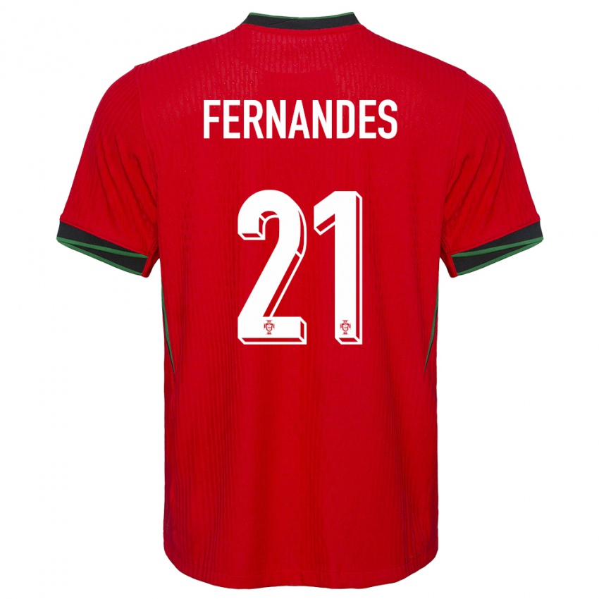 Dames Portugal Mateus Fernandes #21 Rood Thuisshirt Thuistenue 24-26 T-Shirt