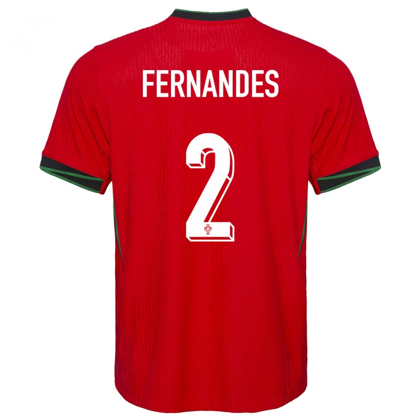 Dames Portugal Martim Fernandes #2 Rood Thuisshirt Thuistenue 24-26 T-Shirt