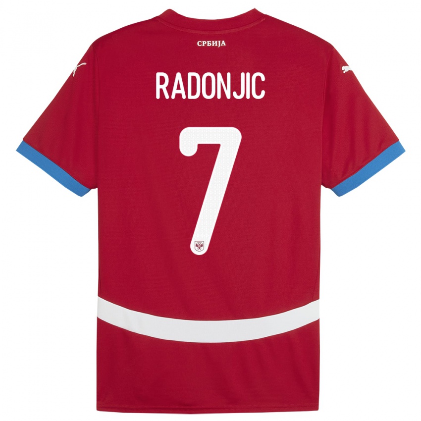Dames Servië Nemanja Radonjic #7 Rood Thuisshirt Thuistenue 24-26 T-Shirt