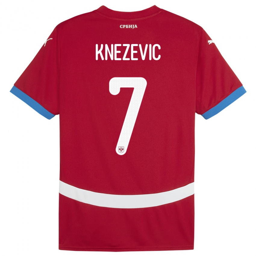 Dames Servië Nikola Knezevic #7 Rood Thuisshirt Thuistenue 24-26 T-Shirt