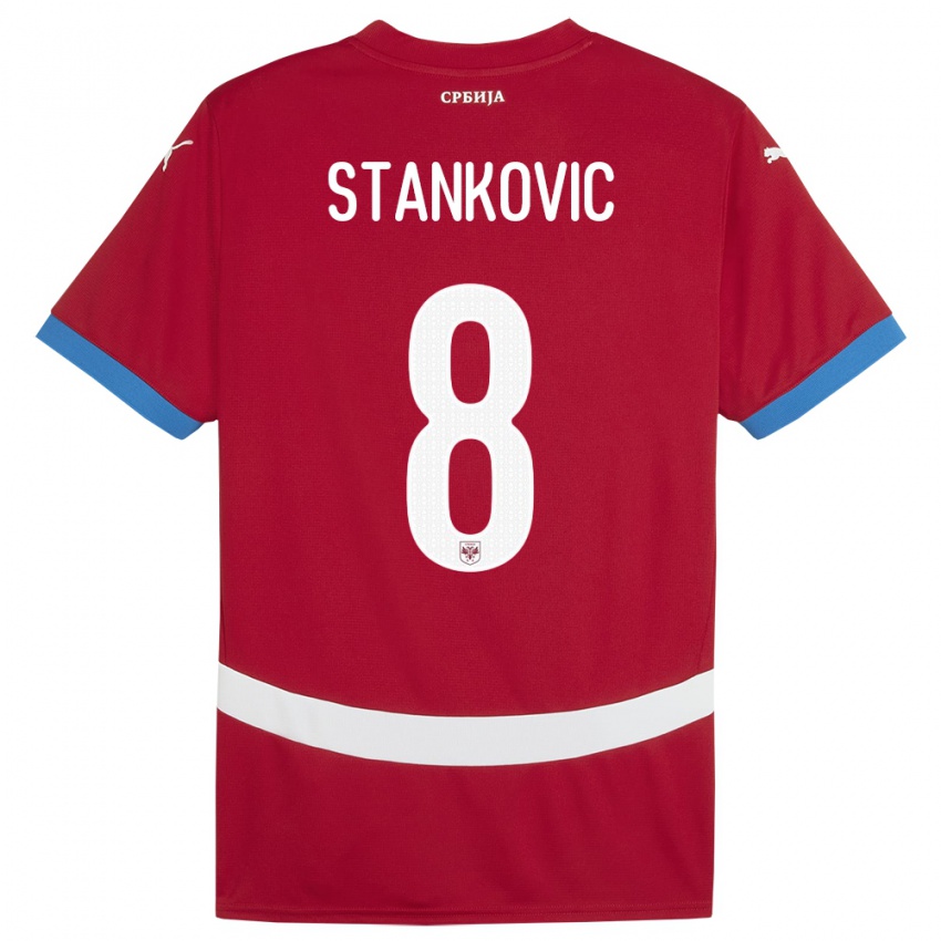 Dames Servië Nikola Stankovic #8 Rood Thuisshirt Thuistenue 24-26 T-Shirt