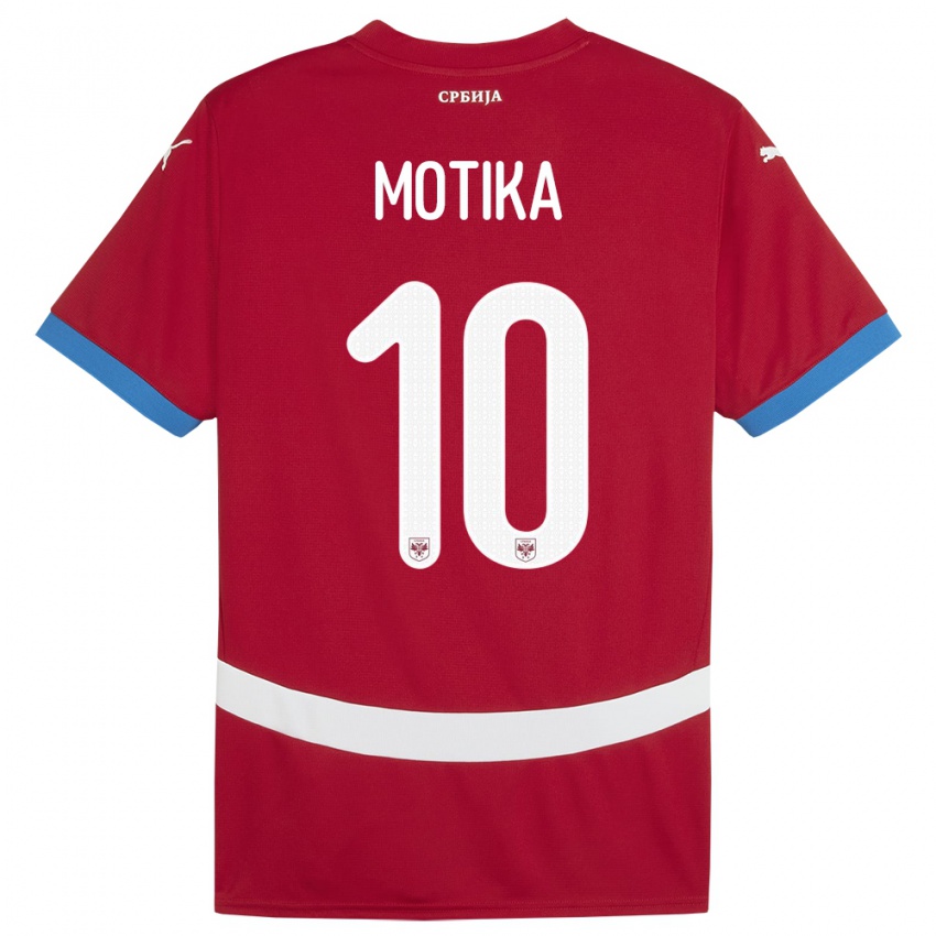 Dames Servië Nemanja Motika #10 Rood Thuisshirt Thuistenue 24-26 T-Shirt