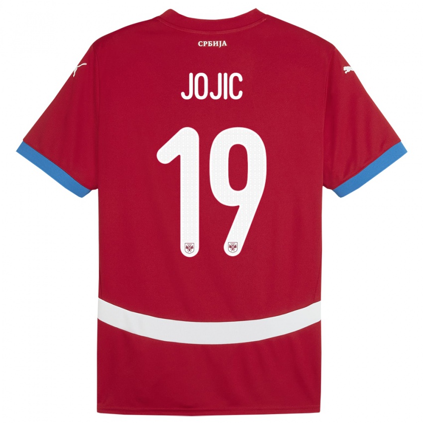 Dames Servië Nikola Jojic #19 Rood Thuisshirt Thuistenue 24-26 T-Shirt