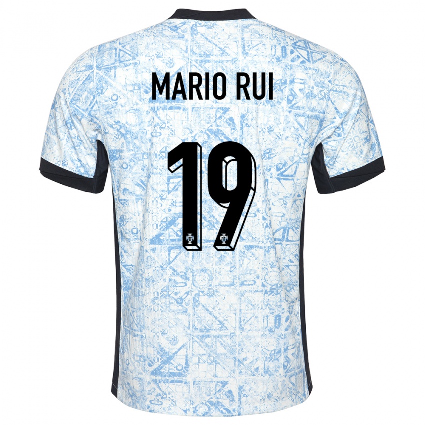 Dames Portugal Mario Rui #19 Crème Blauw Uitshirt Uittenue 24-26 T-Shirt