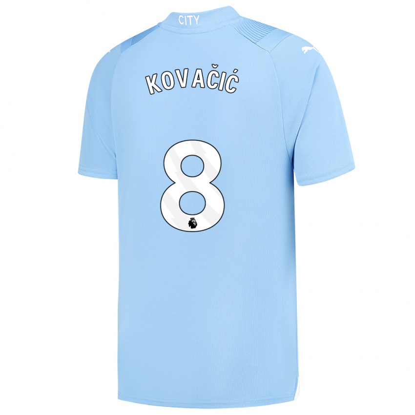 Kinderen Mateo Kovacic #8 Lichtblauw Thuisshirt Thuistenue 2023/24 T-Shirt