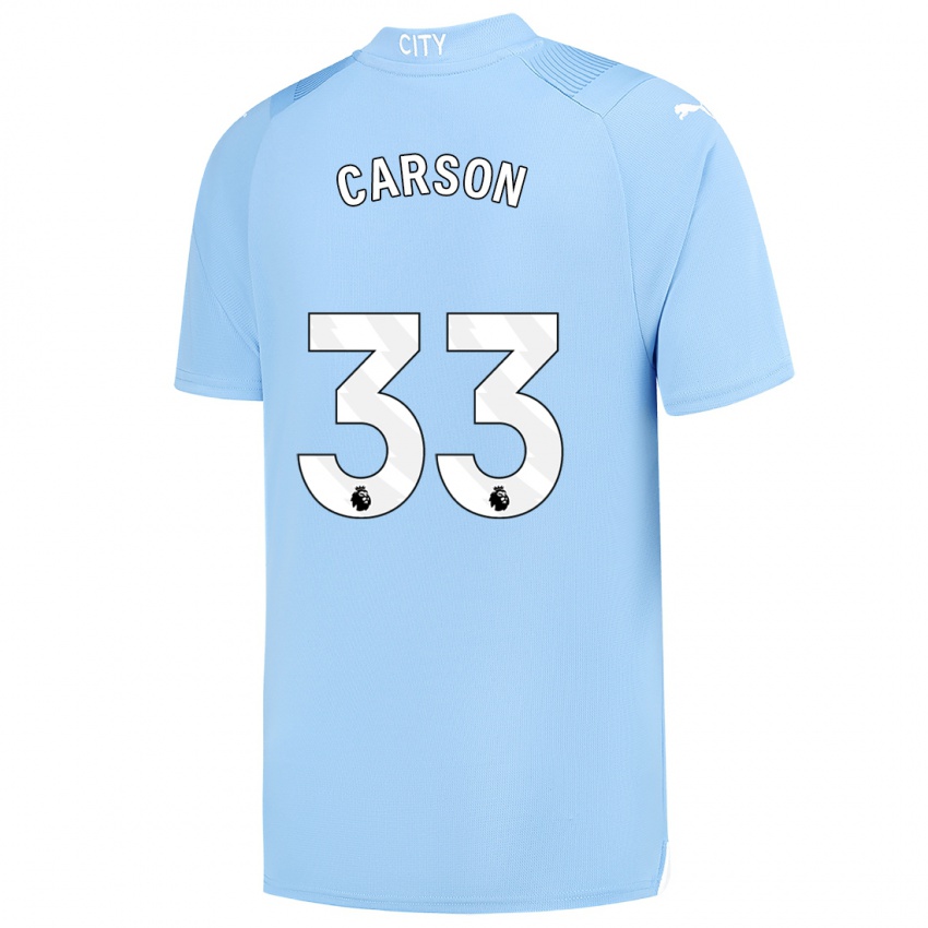Kinderen Scott Carson #33 Lichtblauw Thuisshirt Thuistenue 2023/24 T-Shirt