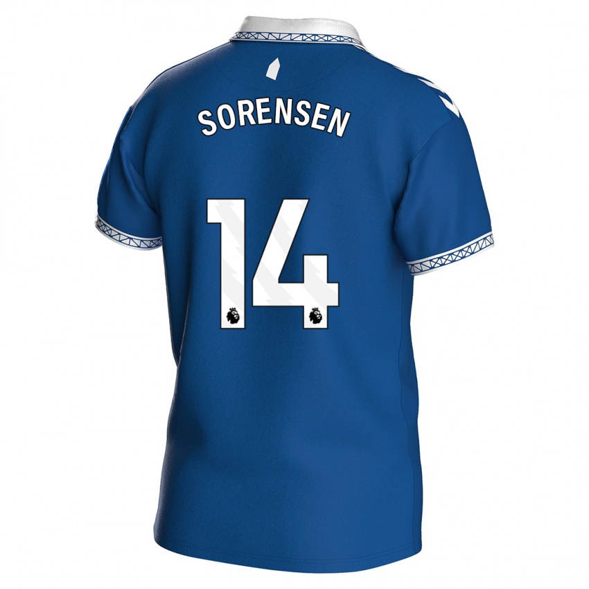 Kinderen Nicoline Sorensen #14 Koningsblauw Thuisshirt Thuistenue 2023/24 T-Shirt