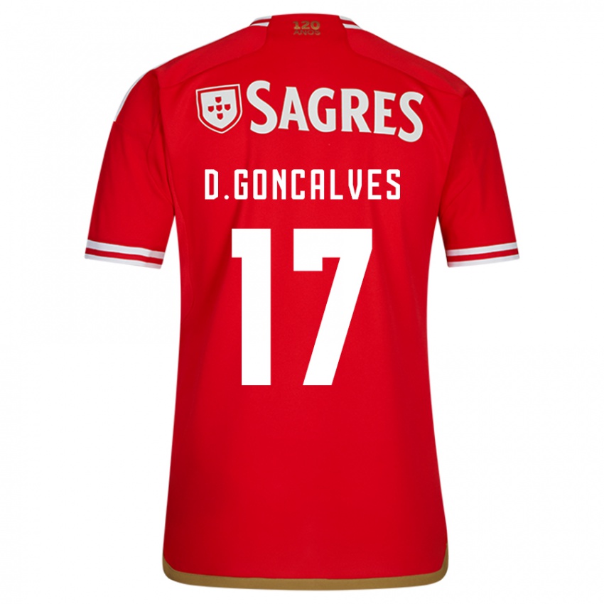 Kinderen Diogo Goncalves #17 Rood Thuisshirt Thuistenue 2023/24 T-Shirt