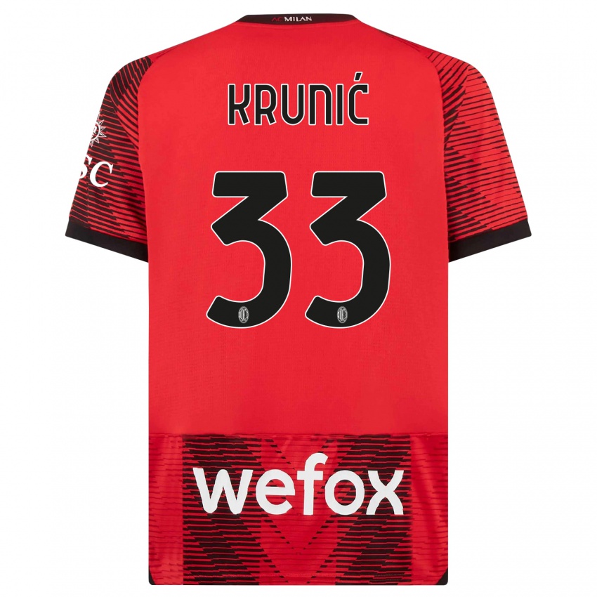 Kinderen Rade Krunic #33 Rood Zwart Thuisshirt Thuistenue 2023/24 T-Shirt