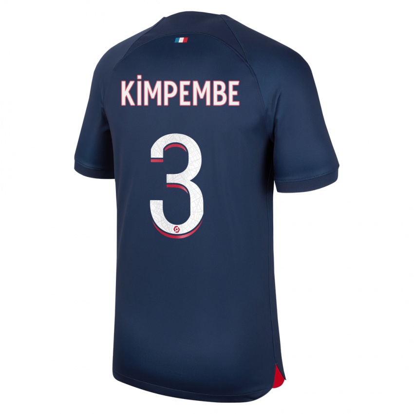 Kinderen Presnel Kimpembe #3 Blauw Rood Thuisshirt Thuistenue 2023/24 T-Shirt