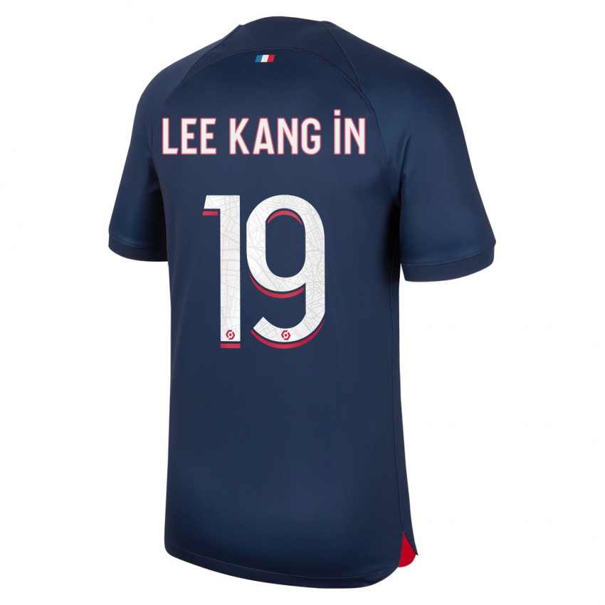 Kinderen Kang-In Lee #19 Blauw Rood Thuisshirt Thuistenue 2023/24 T-Shirt