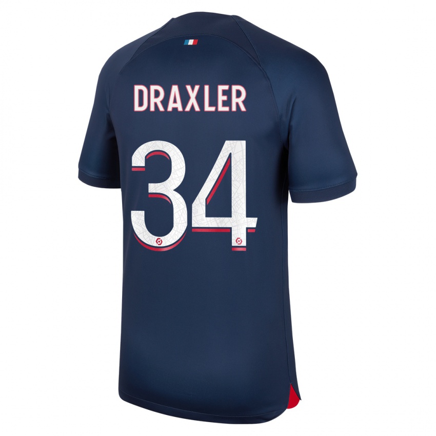 Kinderen Julian Draxler #34 Blauw Rood Thuisshirt Thuistenue 2023/24 T-Shirt