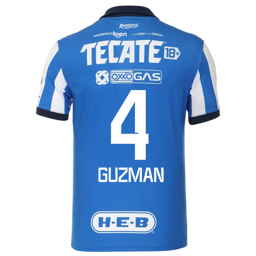 Kinderen Víctor Guzmán #4 Blauw Wit Thuisshirt Thuistenue 2023/24 T-Shirt