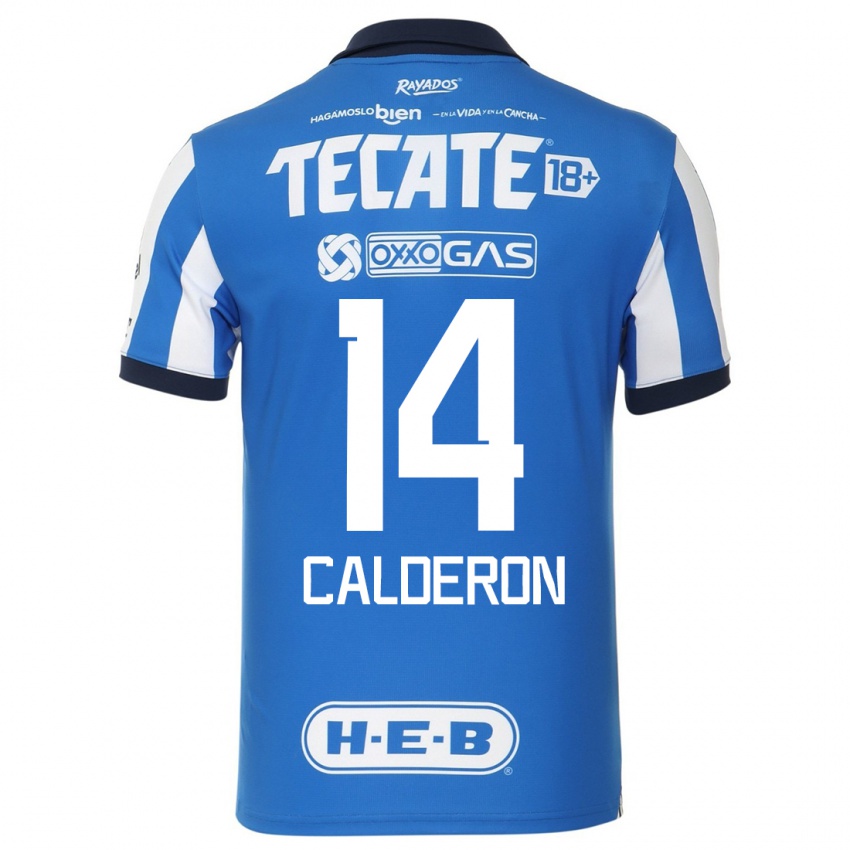 Kinderen Alejandra Calderon #14 Blauw Wit Thuisshirt Thuistenue 2023/24 T-Shirt
