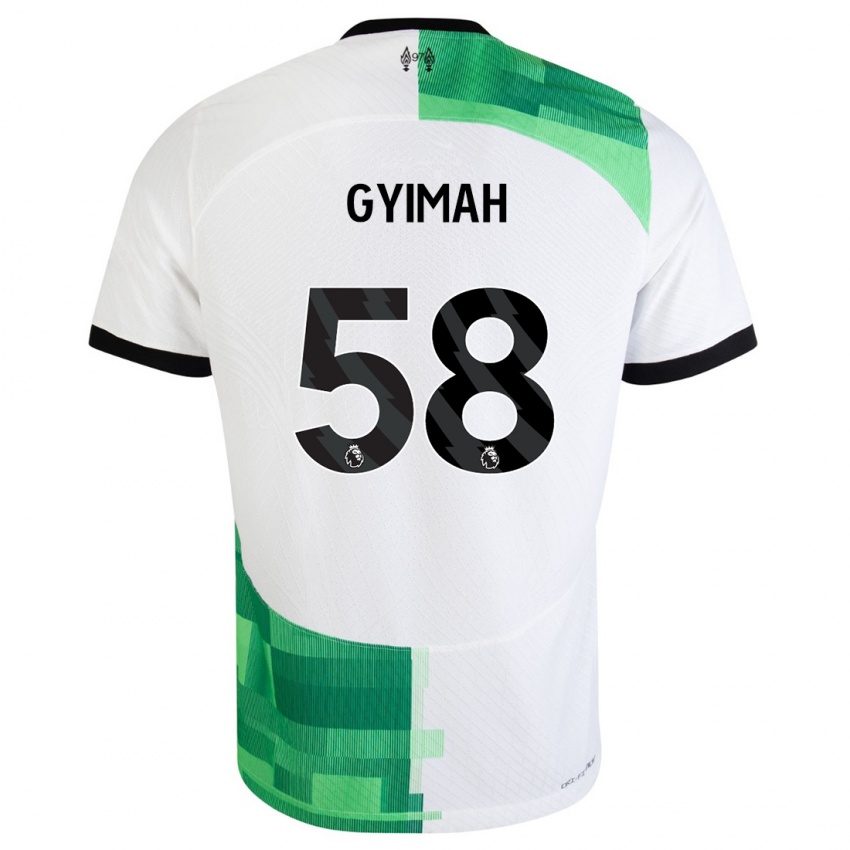 Kinderen Francis Gyimah #58 Wit Groen Uitshirt Uittenue 2023/24 T-Shirt