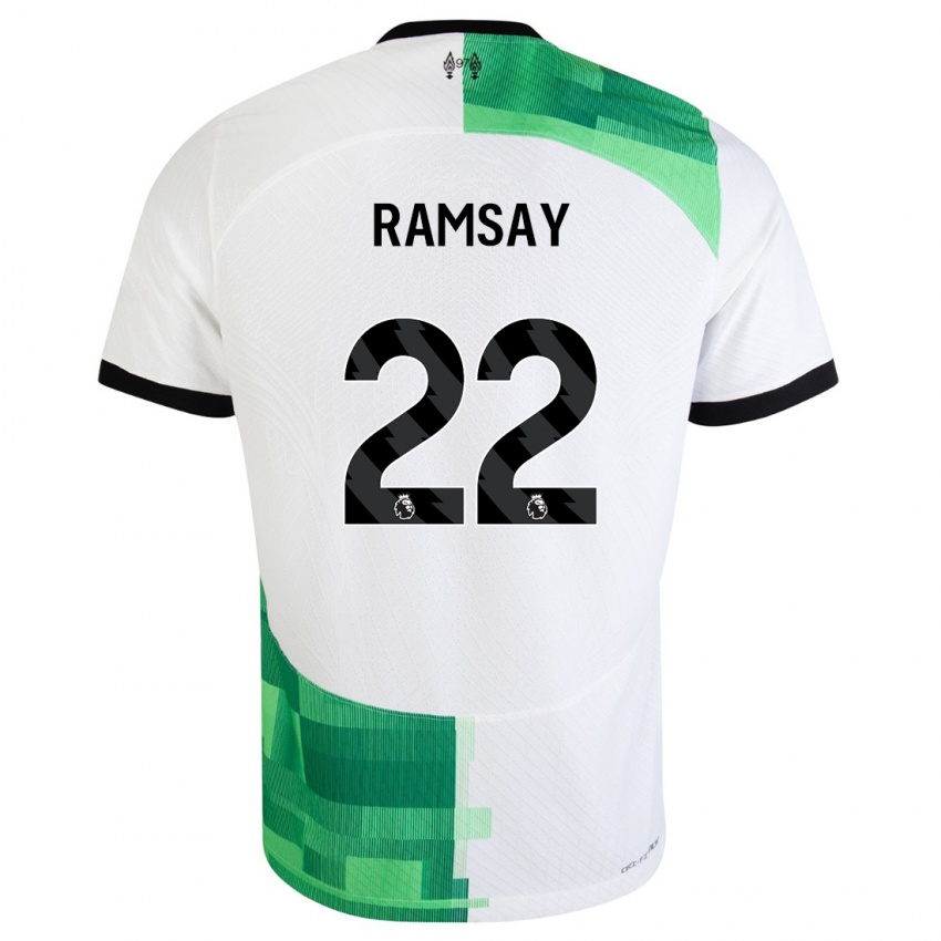 Kinderen Calvin Ramsay #22 Wit Groen Uitshirt Uittenue 2023/24 T-Shirt