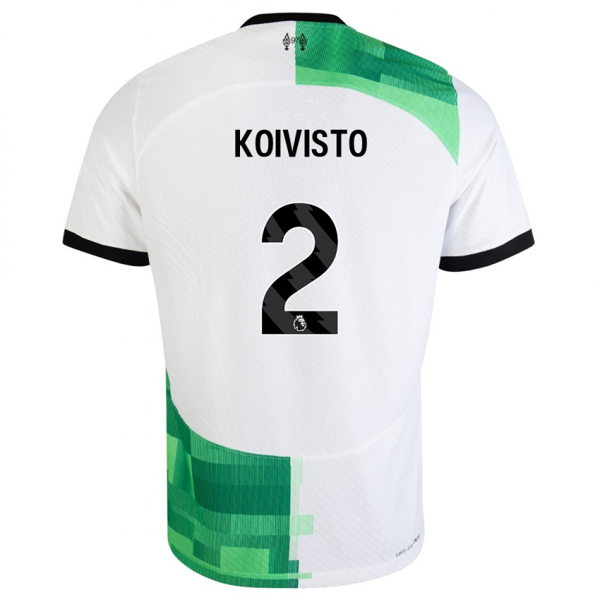 Kinderen Emma Koivisto #2 Wit Groen Uitshirt Uittenue 2023/24 T-Shirt