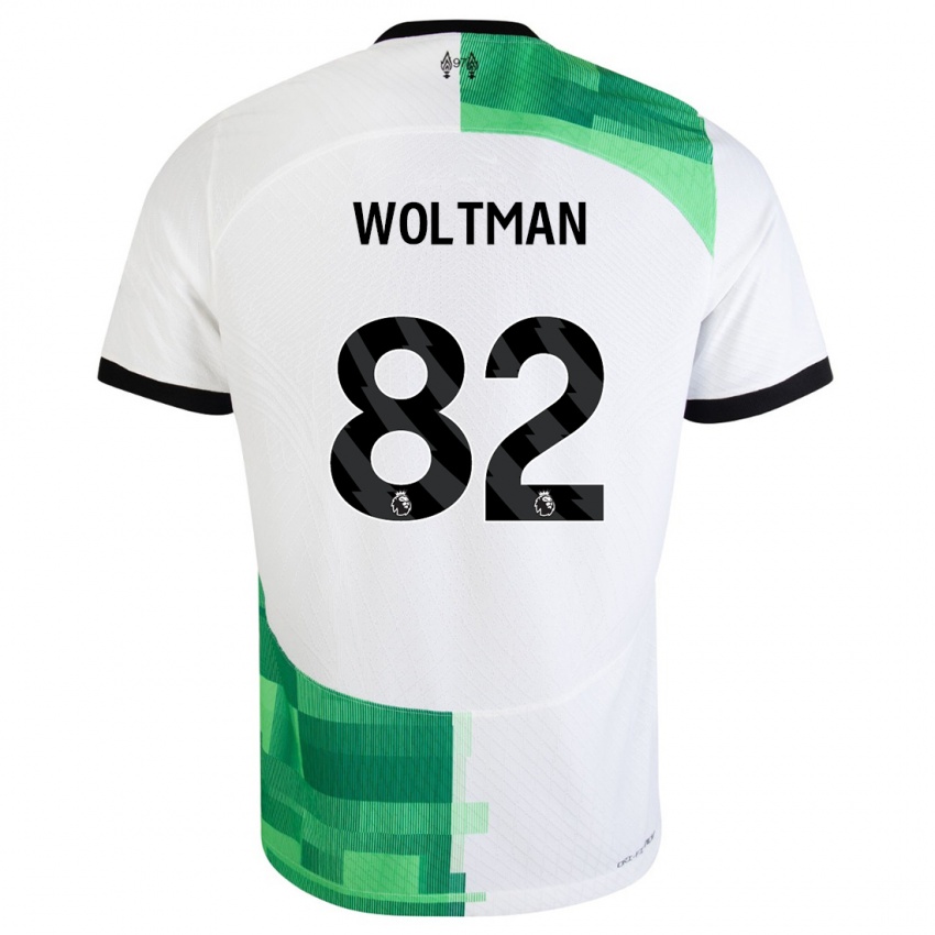 Kinderen Max Woltman #82 Wit Groen Uitshirt Uittenue 2023/24 T-Shirt