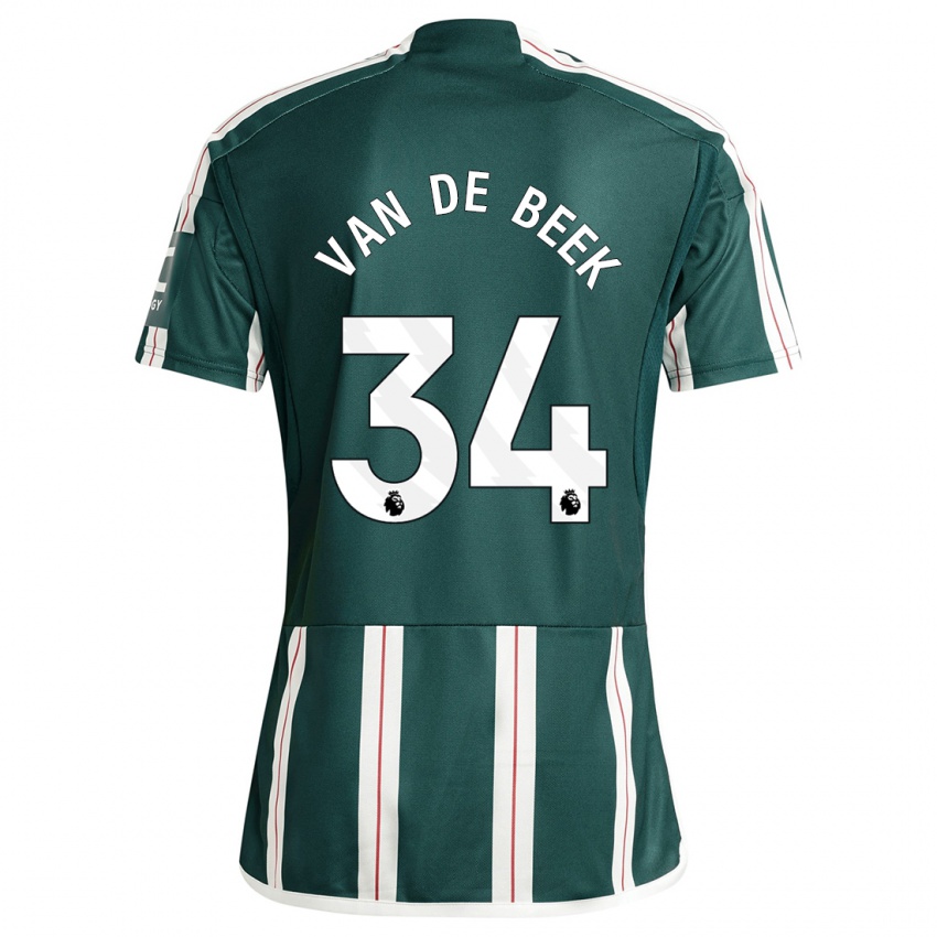 Kinderen Donny Van De Beek #34 Donkergroen Uitshirt Uittenue 2023/24 T-Shirt