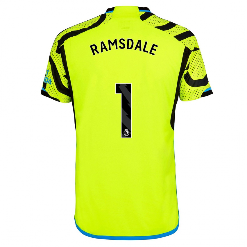 Kinderen Aaron Ramsdale #1 Geel Uitshirt Uittenue 2023/24 T-Shirt