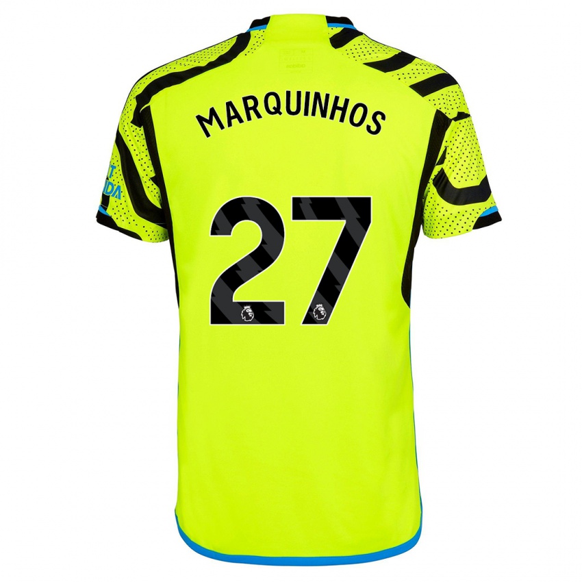 Kinderen Marquinhos #27 Geel Uitshirt Uittenue 2023/24 T-Shirt