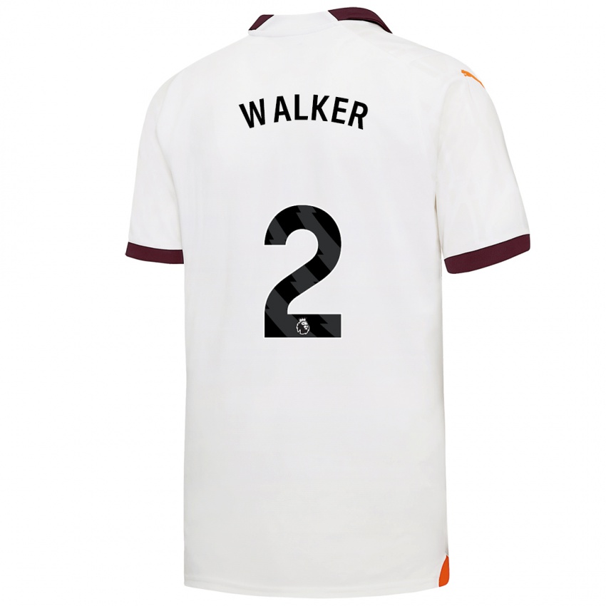Kinderen Kyle Walker #2 Wit Uitshirt Uittenue 2023/24 T-Shirt