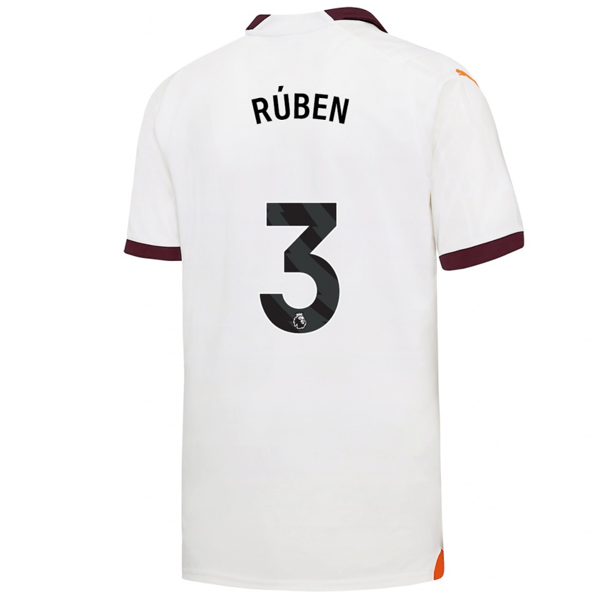 Kinderen Ruben Dias #3 Wit Uitshirt Uittenue 2023/24 T-Shirt