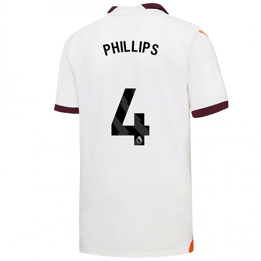 Kinderen Kalvin Phillips #4 Wit Uitshirt Uittenue 2023/24 T-Shirt